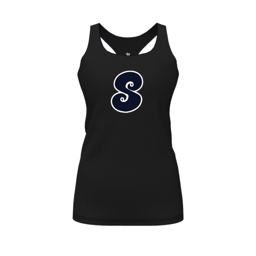 [FT0TRBBK-FYS-LOGO1] Decker Racerback Tank Top (Female Youth S, Black, Logo 1)