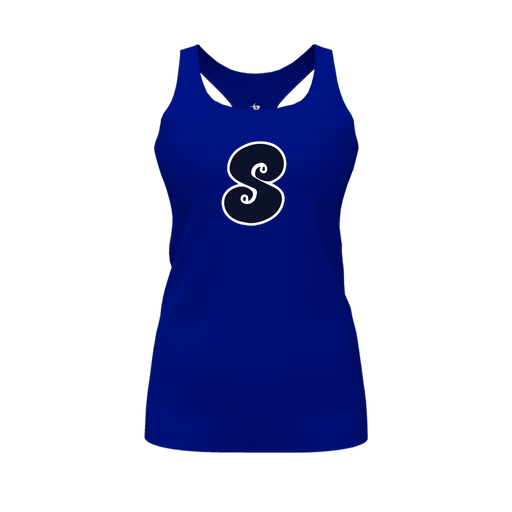 [FT0TRBRY-FYS-LOGO1] Decker Racerback Tank Top (Female Youth S, Royal, Logo 1)