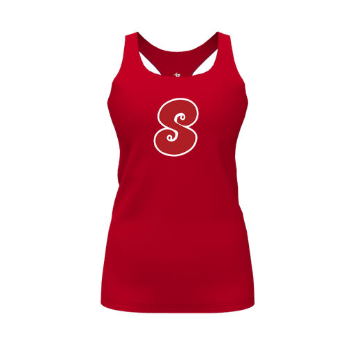 [FT0TRBRD-FYS-LOGO2] Decker Racerback Tank Top (Female Youth S, Red, Logo 2)