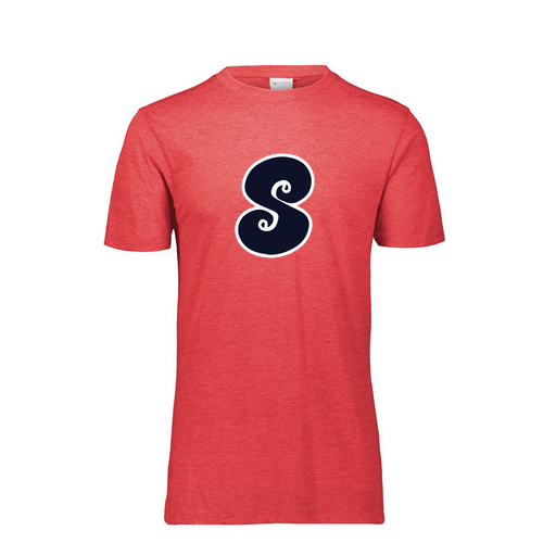 [FTSCUBRD-YS-LOGO1] Decker Youth Tri-Blend T-Shirt - Short Sleeve (Youth S, Red, Logo 1)