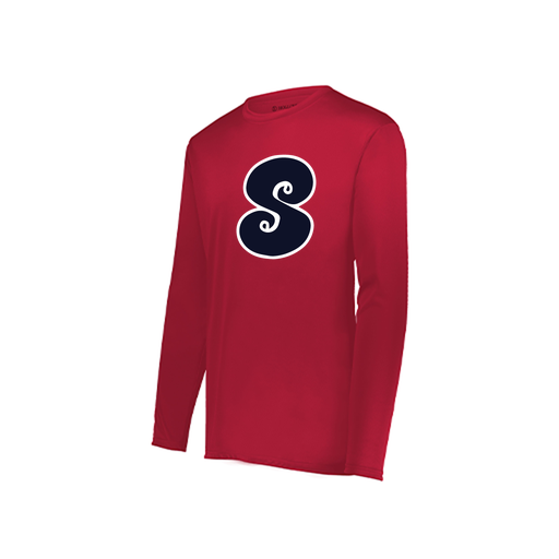 [222822.083.XS-LOGO1] Men's LS Smooth Sport Shirt (Adult XS, Red, Logo 1)