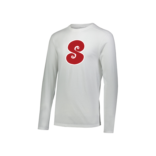 [FTLCUBWH-YS-LOGO2] Decker Youth Tri-Blend T-Shirt - Long Sleeve (Youth S, White, Logo 2)